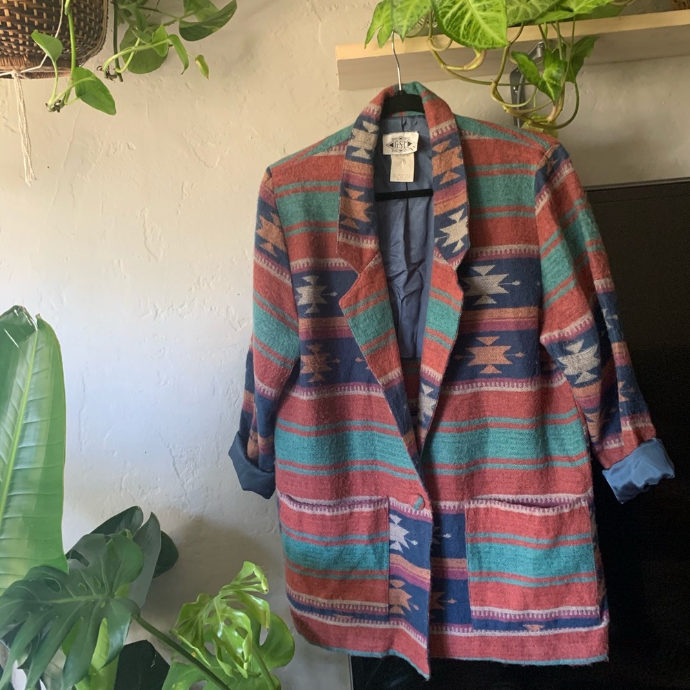 Vintage Navajo Print Blazer